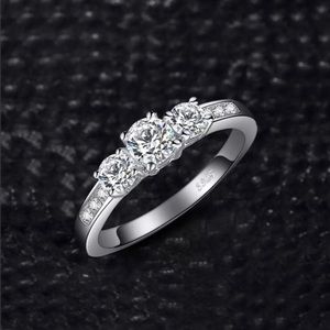 Solid 925 Silver 1.4ct Diamond Engagement Ring sz 6